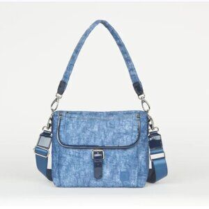 IHKWIP THE CONVERTIBLE BUCKLE UP SHOULDER BAG W/ CROSSBODY STRAP - DENIM STITCH